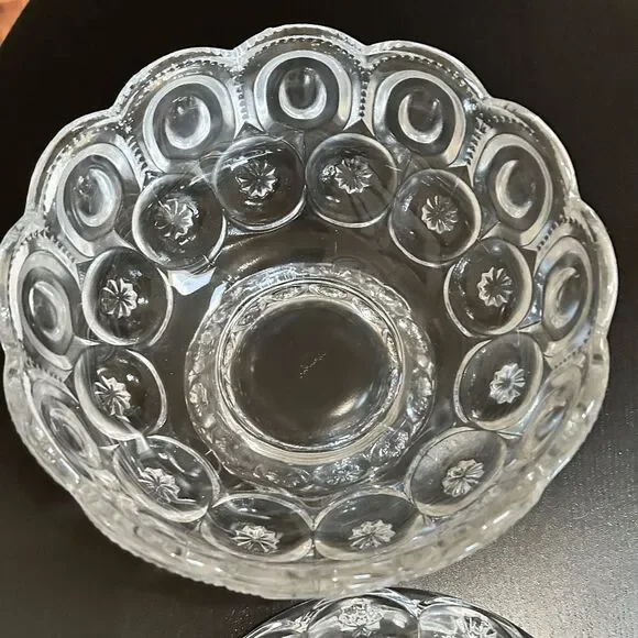 Vintage L.E. Smith Mould Weishar Glass Crystal Moon and Star Ex-Large Short Cand